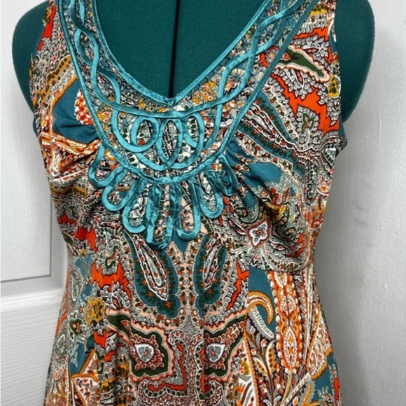 One World Dress For Women Medium Pre Owned In Excellent Condition Paisley Print - Picture 2 of 7